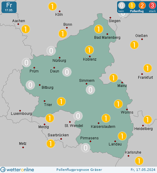 Döttesfeld: Pollenflugvorhersage Gräser für Samstag, den 27.04.2024