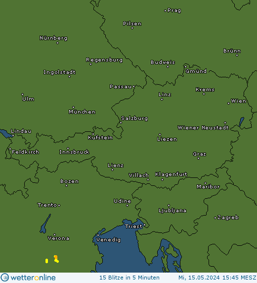 Aktuelle Blitzkarte Österreich