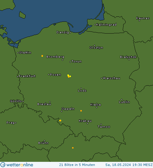 Aktuelle Blitzkarte Polen