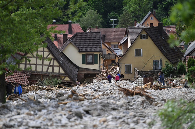 Braunsbach: Nach Flut und heute