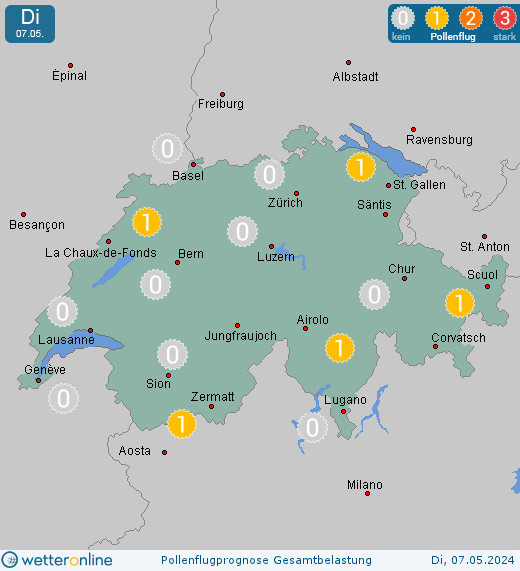 Basel: Pollenflugvorhersage Ambrosia für Mittwoch, den 28.09.2022