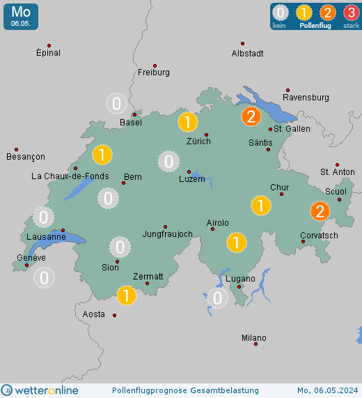 Spiegel b. Bern: Pollenflugvorhersage Ambrosia für Samstag, den 04.02.2023