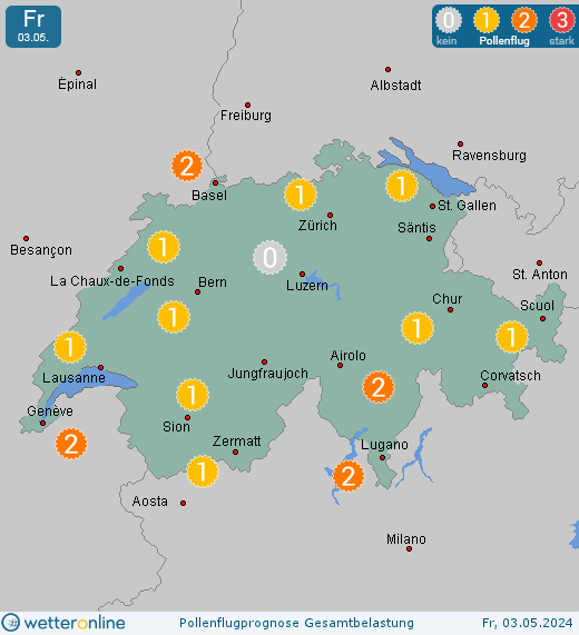 Basel: Pollenflugvorhersage Ambrosia für Freitag, den 29.09.2023