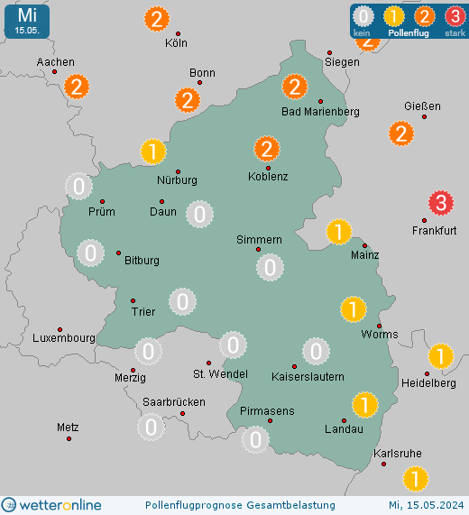 Trier: Pollenflugvorhersage Ambrosia für Freitag, den 26.04.2024