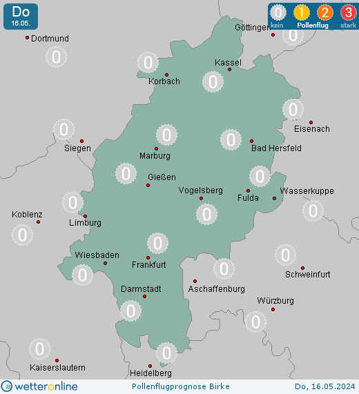 Eichenzell: Pollenflugvorhersage Birke für Freitag, den 26.04.2024