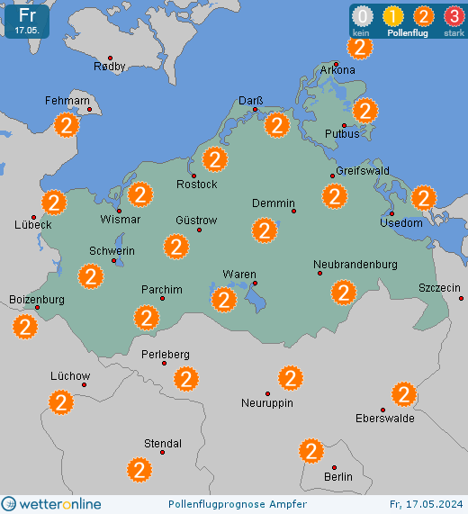 Mecklenburg-Vorpommern: Pollenflugvorhersage Ampfer für Samstag, den 27.04.2024