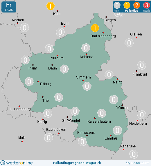 Hanhofen: Pollenflugvorhersage Wegerich für Samstag, den 27.04.2024