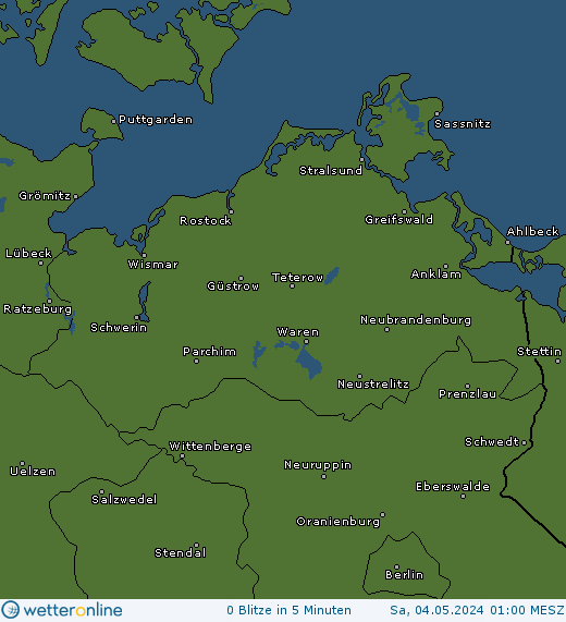 Aktuelle Blitzkarte Mecklenburg-Vorpommern