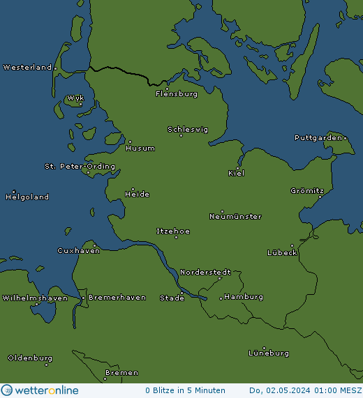 Aktuelle Blitzkarte Schleswig-Holstein und Hamburg