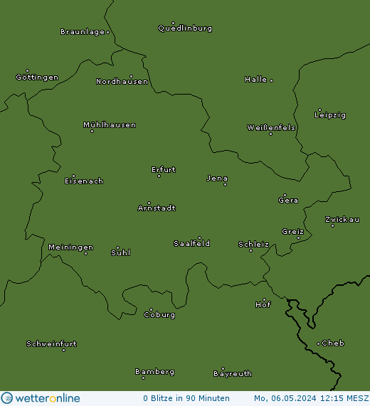 Aktuelle Blitzkarte Thüringen
