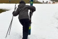 Skifahren auf weißem Band
